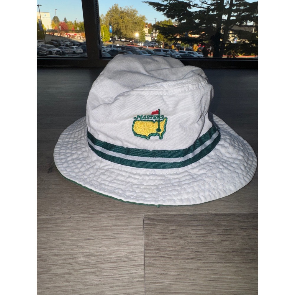 Masters Golf White Green Bucket Hat Patch Logo